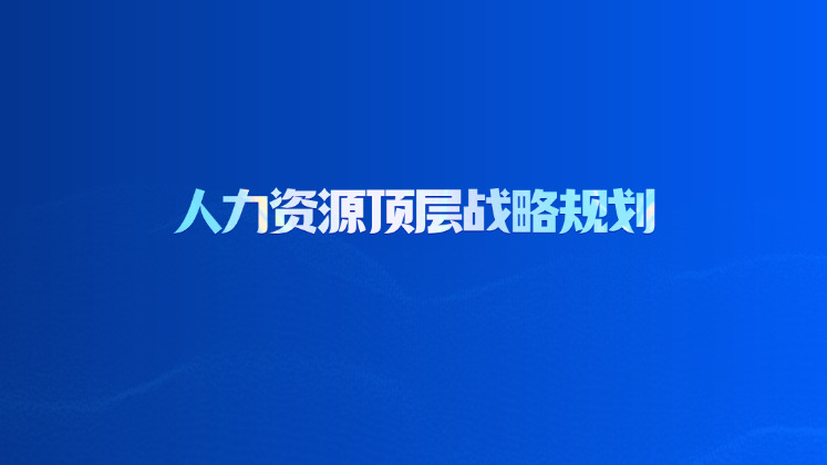 人力资源顶层战略规划